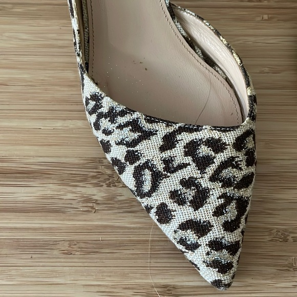 J. Crew Colette D'Orsay Safari Leopard Print Glitter Accent Pumps Size 9. - Picture 9 of 9